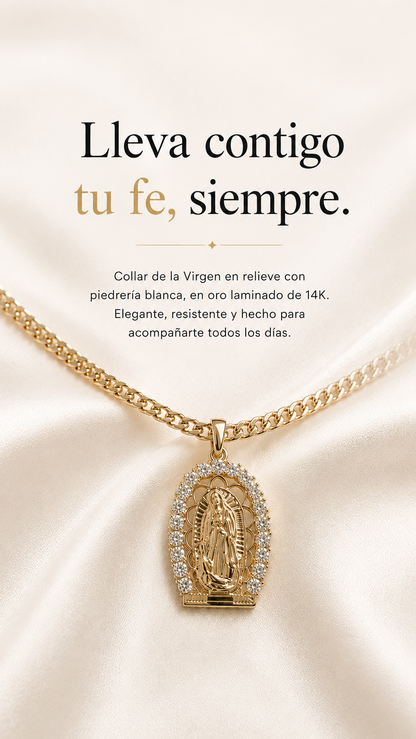 Collar Virgen de Guadalupe | Oro Laminado 14K
